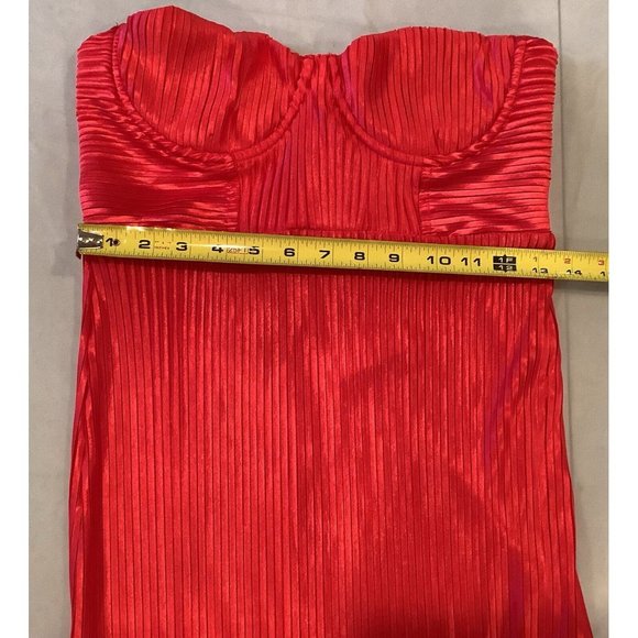 NEW Hello Molly Dress Size Large Red Strapless Long Chase The Blues Wedding - Picture 8 of 16